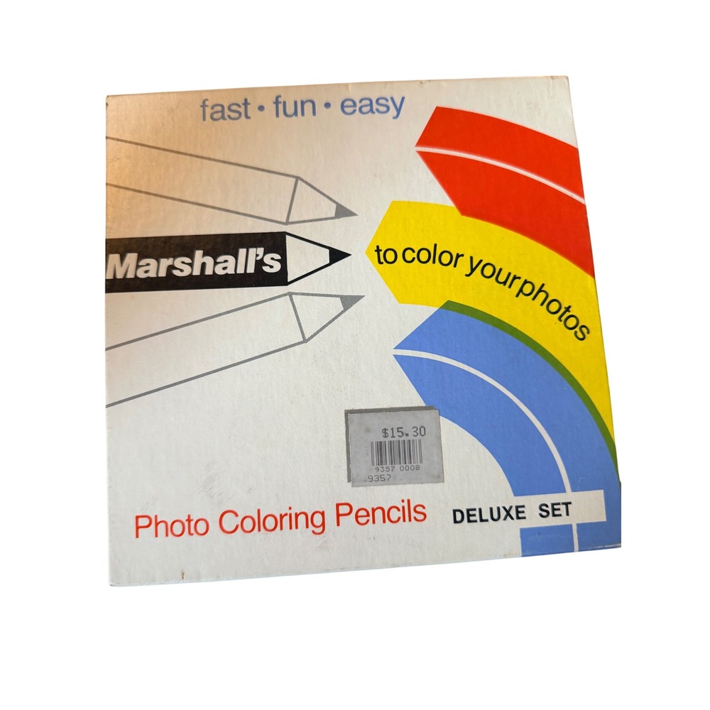 Marshall's NEW Photo Coloring Pencils Deluxe Set Multicolor Vintage Art Set